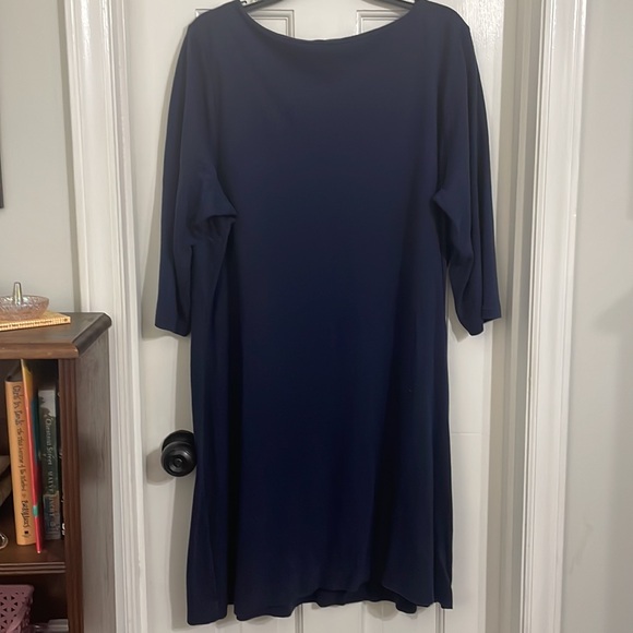 Talbots Dress - navy with white detail on collar - Picture 7 of 8